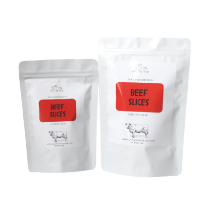dehydrated beef slices dog treats packaging