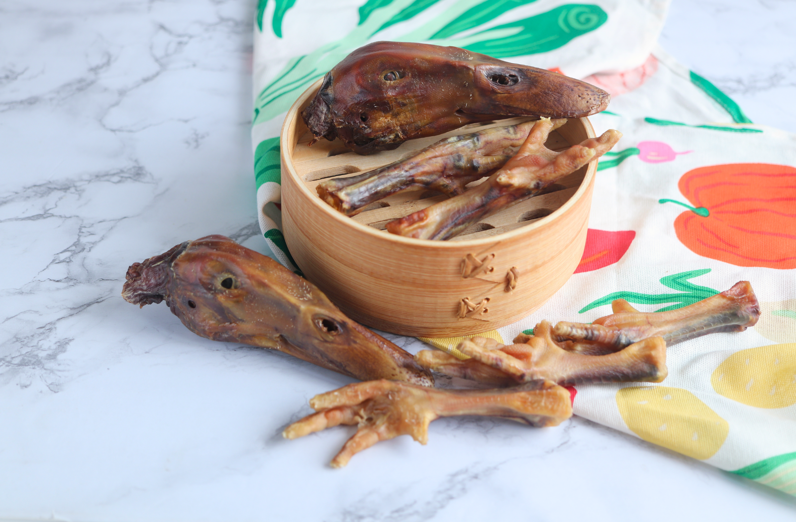 dehydrated duck head and chicken feet